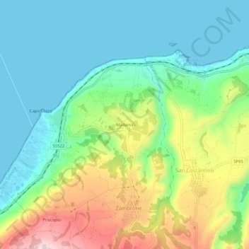 Mappa topografica Madama, altitudine, rilievo