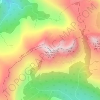 Mappa topografica Coquihalla Mountain, altitudine, rilievo