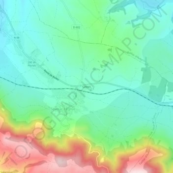 Mappa topografica Grèzes, altitudine, rilievo