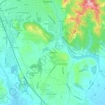 Mappa topografica Villafredda, altitudine, rilievo