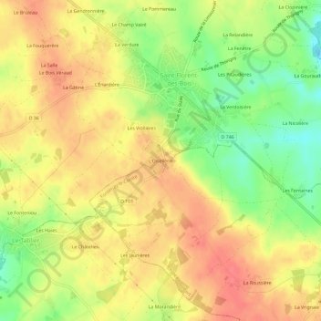 Mappa topografica L'Oisellerie, altitudine, rilievo