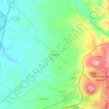 Mappa topografica Escatelares, altitudine, rilievo