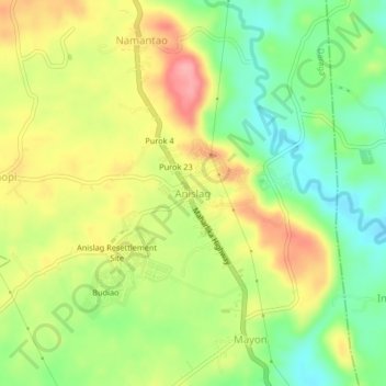 Mappa topografica Anislag, altitudine, rilievo