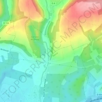 Mappa topografica Ignon, altitudine, rilievo