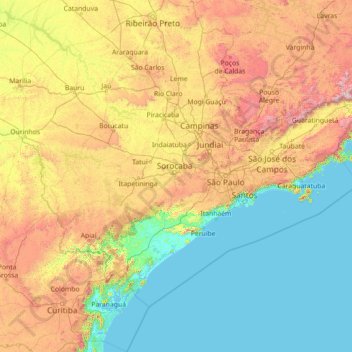 Mappa topografica Vila Dirce, altitudine, rilievo