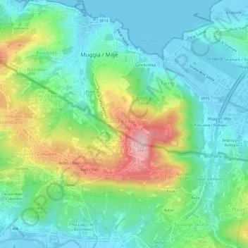 Mappa topografica Santa Barbara, altitudine, rilievo