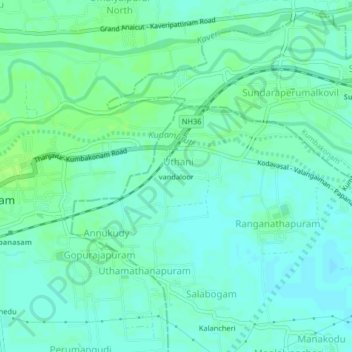 Mappa topografica vandaloor, altitudine, rilievo