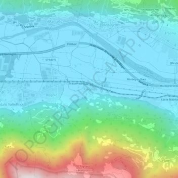 Mappa topografica Piagno, altitudine, rilievo