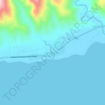 Mappa topografica San Rafael, altitudine, rilievo