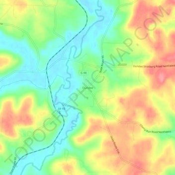 Mappa topografica Dundee, altitudine, rilievo