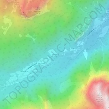 Mappa topografica Tornede, altitudine, rilievo
