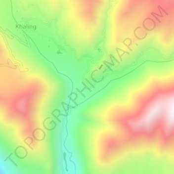 Mappa topografica Tingmosgang, altitudine, rilievo