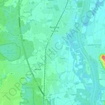 Mappa topografica Kirchdorf am Inn, altitudine, rilievo