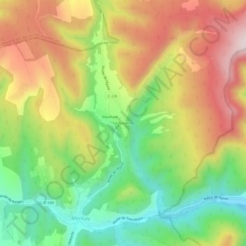 Mappa topografica La Traverse, altitudine, rilievo