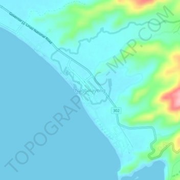 Mappa topografica Nagbalayong, altitudine, rilievo