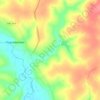 Mappa topografica Постниково, altitudine, rilievo
