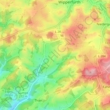 Mappa topografica Eichholz, altitudine, rilievo