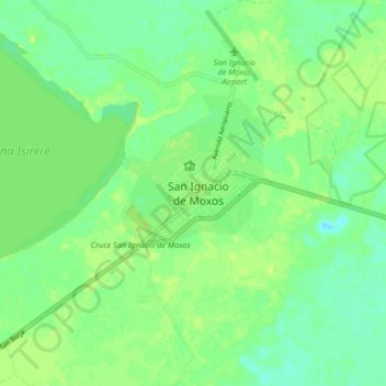 Mappa topografica San Ignacio de Moxos, altitudine, rilievo