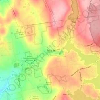 Mappa topografica Bashan, altitudine, rilievo