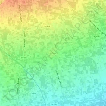 Mappa topografica la Foia, altitudine, rilievo