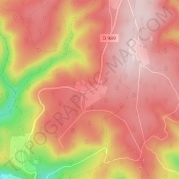 Mappa topografica Les Woieries, altitudine, rilievo