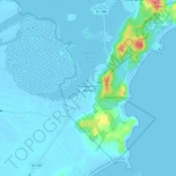 Mappa topografica Passagem da Barra, altitudine, rilievo
