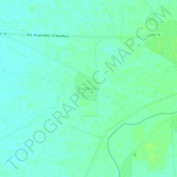 Mappa topografica Atotonilco, altitudine, rilievo