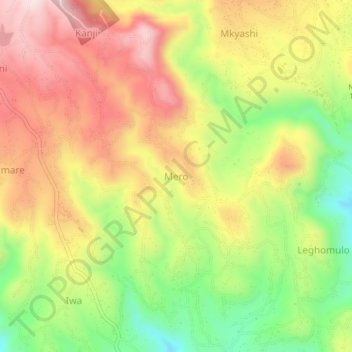 Mappa topografica Mero, altitudine, rilievo