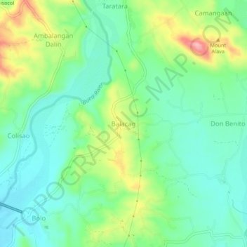 Mappa topografica Balacag, altitudine, rilievo