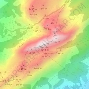 Mappa topografica Chamizo, altitudine, rilievo