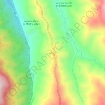 Mappa topografica Latuvi, altitudine, rilievo
