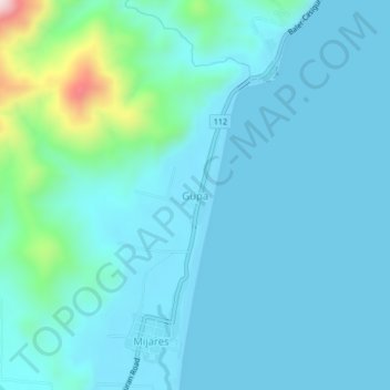 Mappa topografica Gupa, altitudine, rilievo
