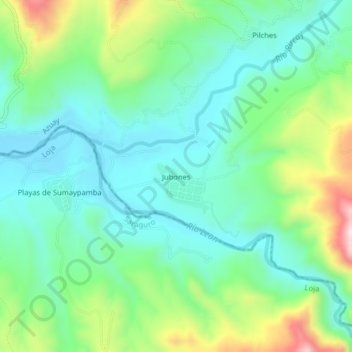 Mappa topografica Jubones, altitudine, rilievo