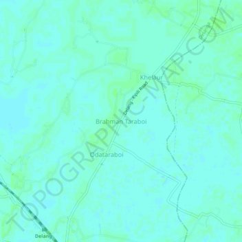 Mappa topografica Brahman Taraboi, altitudine, rilievo