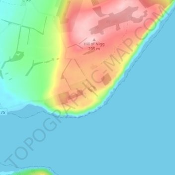 Mappa topografica Castlecraig, altitudine, rilievo