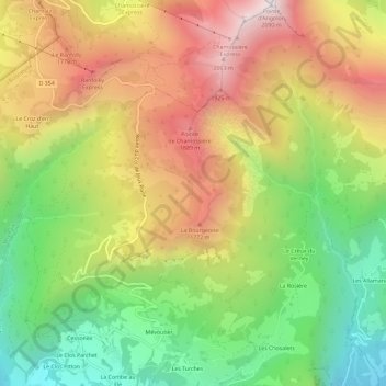 Mappa topografica Chalets de Mapellet, altitudine, rilievo