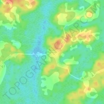 Mappa topografica Ngoap, altitudine, rilievo