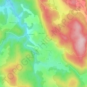 Mappa topografica Lavaux, altitudine, rilievo