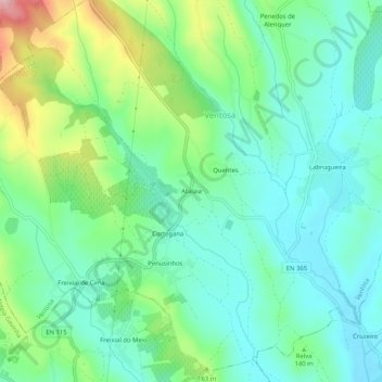 Mappa topografica Atalaia, altitudine, rilievo