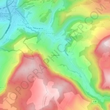 Mappa topografica La Bastide, altitudine, rilievo