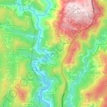 Mappa topografica Salgueiro, altitudine, rilievo