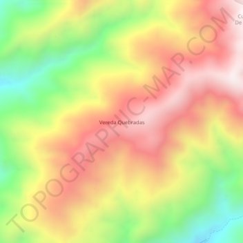 Mappa topografica Vereda Quebradas, altitudine, rilievo