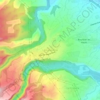 Mappa topografica L'Abondance, altitudine, rilievo