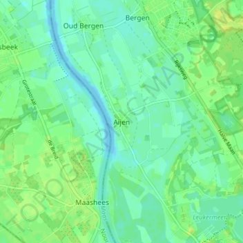 Mappa topografica Aijen, altitudine, rilievo