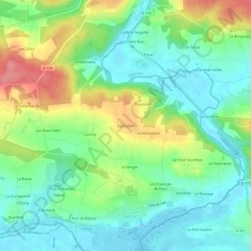 Mappa topografica Saint-Don, altitudine, rilievo
