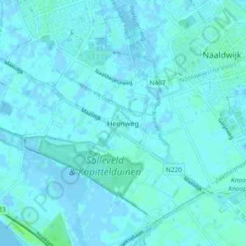 Mappa topografica Heenweg, altitudine, rilievo