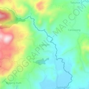 Mappa topografica Lobogon, altitudine, rilievo