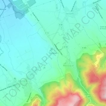 Mappa topografica En Calcat, altitudine, rilievo