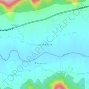 Mappa topografica Aadhe Khurd, altitudine, rilievo