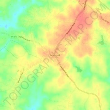 Mappa topografica Sandy Hook, altitudine, rilievo